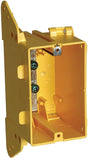 Hubbell Banana Box 2001R Switch Box, 1-Gang, Plastic/Resin, Yellow, Nail Mounting