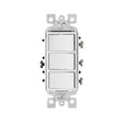 Leviton Decora 15 amps Single Pole Rocker Triple Combination Switch White 1 pk