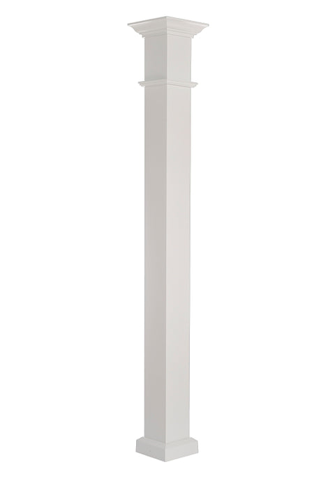 AFCO 800EW610 Column Post Set, 10 ft H, Square, Wood, White