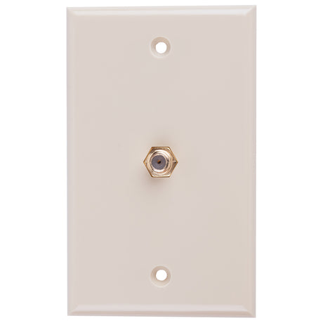 Monster Just Hook It Up Ivory 1 gang Plastic Coaxial Wall Plate 1 pk, Pack of 6