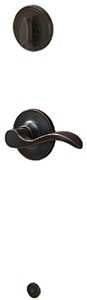 Schlage J Series JH59SEV716LH Handleset Interior Trim, Wave, 3 Grade, Mechanical Lock, Aged Bronze, Metal, Lever Handle
