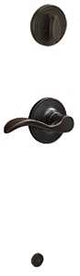 Schlage J Series JH59SEV716RH Handleset Interior Trim, Wave, 3 Grade, Mechanical Lock, Metal, Aged Bronze, Lever Handle