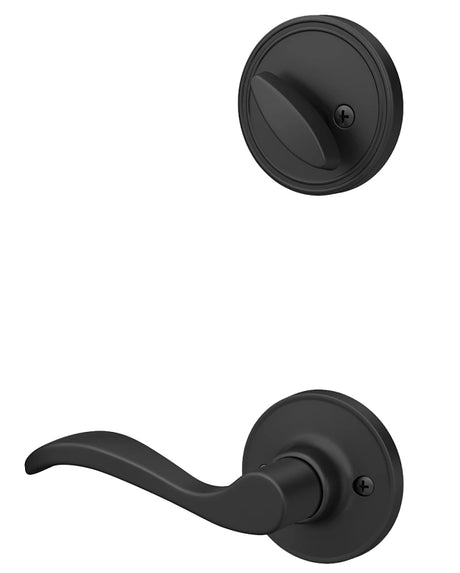 Schlage J Series JH59 SEV 622 RH Combination Lockset, Right, Mechanical Lock, Wave Design, Matte Black, 1 BX