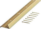 M-D 79053 Fluted Carpet Gripper, 36 in L, 1-3/8 in W, Aluminum, Satin Brass