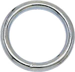 Campbell T7665012 Welded Ring, 200 lb Working Load, 1 in ID Dia Ring, #7 Chain, Steel, Nickel-Plated