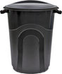 United Solutions TI0019 Trash Can, 32 gal, Black, Plastic, Snap-On Lid, Pack of 6
