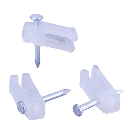 Monster Just Hook It Up 0 ft. L White Telephone Nail In Clips, Pack of 6