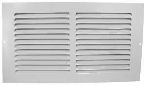 ProSource BBRA12X6 Baseboard Register, 13-3/4 in L, 7-3/4 in W, 50 deg Air Deflection, Steel, White