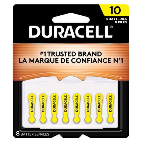 Duracell Zinc Air 10 1.4 V 100 mAh Hearing Aid Battery DA10 8 pk