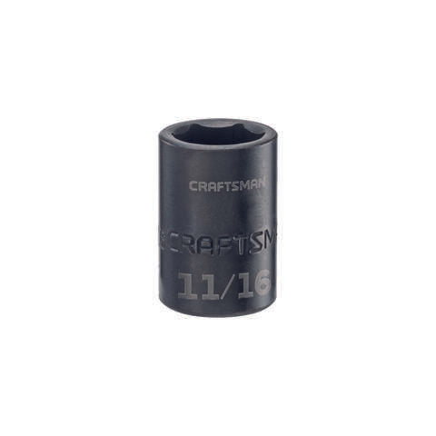 Craftsman 11/16 in. X 1/2 in. drive SAE 6 Point Standard Impact Socket 1 pc