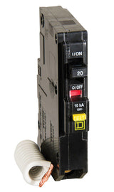 Square D QO 20 amps Plug In Single Pole Circuit Breaker