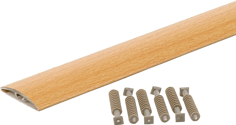 M-D 46145 Multi-Floor Transition, 72 in L, 1-1/2 in W, Aluminum, Oak