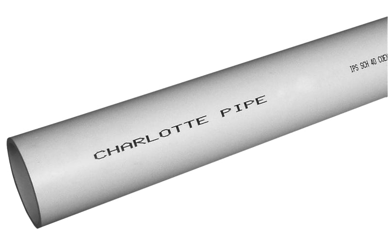 Charlotte Pipe PVC 04300 0800 Pipe, Cellular Core Plain End, 3 in, 20 ft L, SCH 40 Schedule, PVC, White