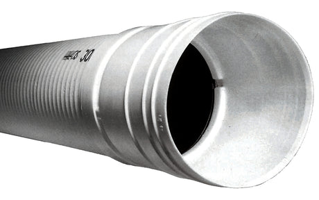 ADS 4550010 Triple-Wall Pipe, 4 in, 10 ft L, Bell x Spigot, HDPE, White