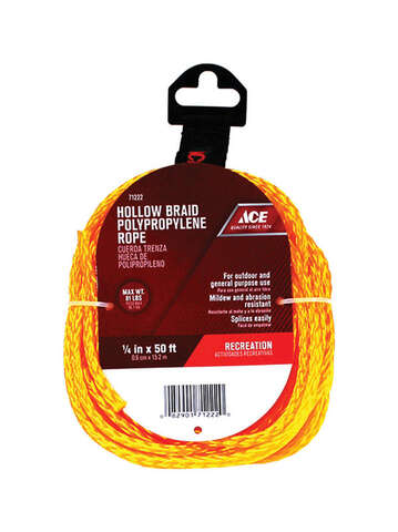 Ace 1/4 in. D X 50 ft. L Gold Braided Poly Rope, Pack of 6