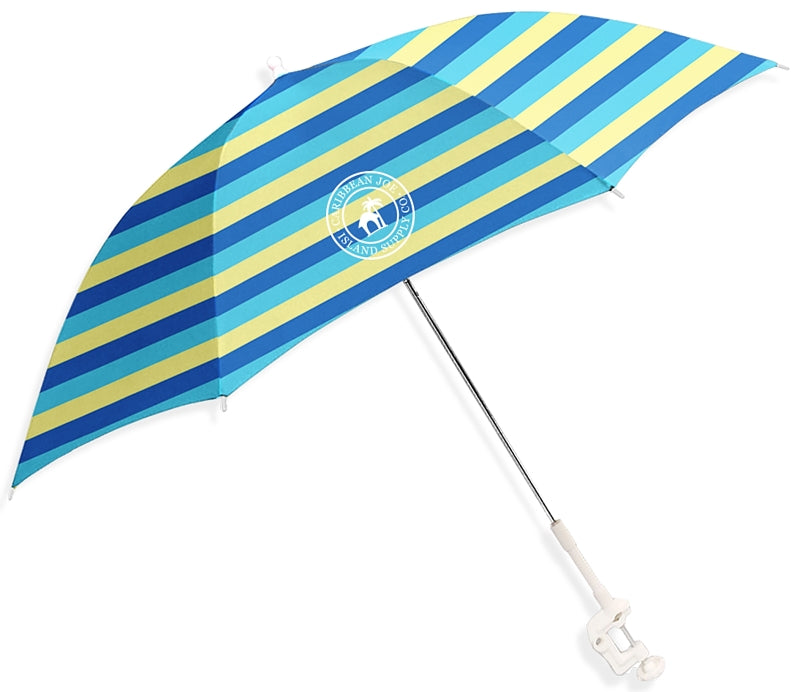 Caribbean Joe CJ-48 Beach Umbrella, 48 in L Canopy, Steel Frame, Polyester Fabric, Blue Fabric, Pack of 12