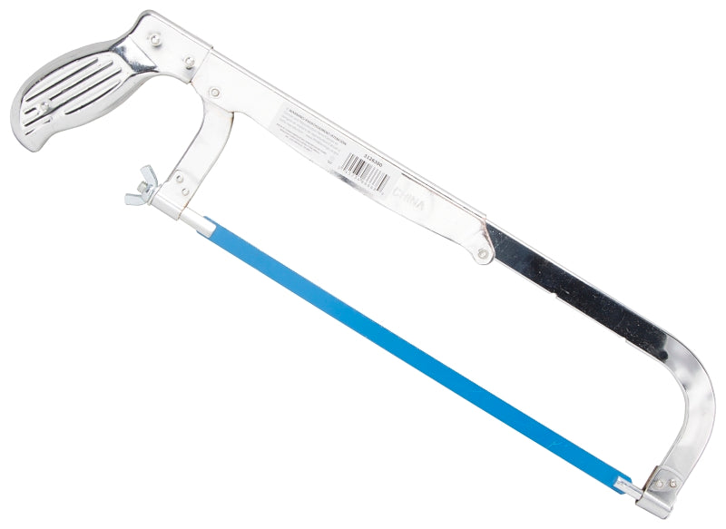 Vulcan JL52001 Adjustable Hacksaw, 8 to 12 in L Blade, 24 TPI, Steel Blade, 2-5/8 in D Throat, Steel Frame, Steel Handle