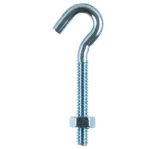 Hampton Small Zinc-Plated Silver Zinc 0.8125 in. L Hook Bolt 165 lb 1 pk, Pack of 10