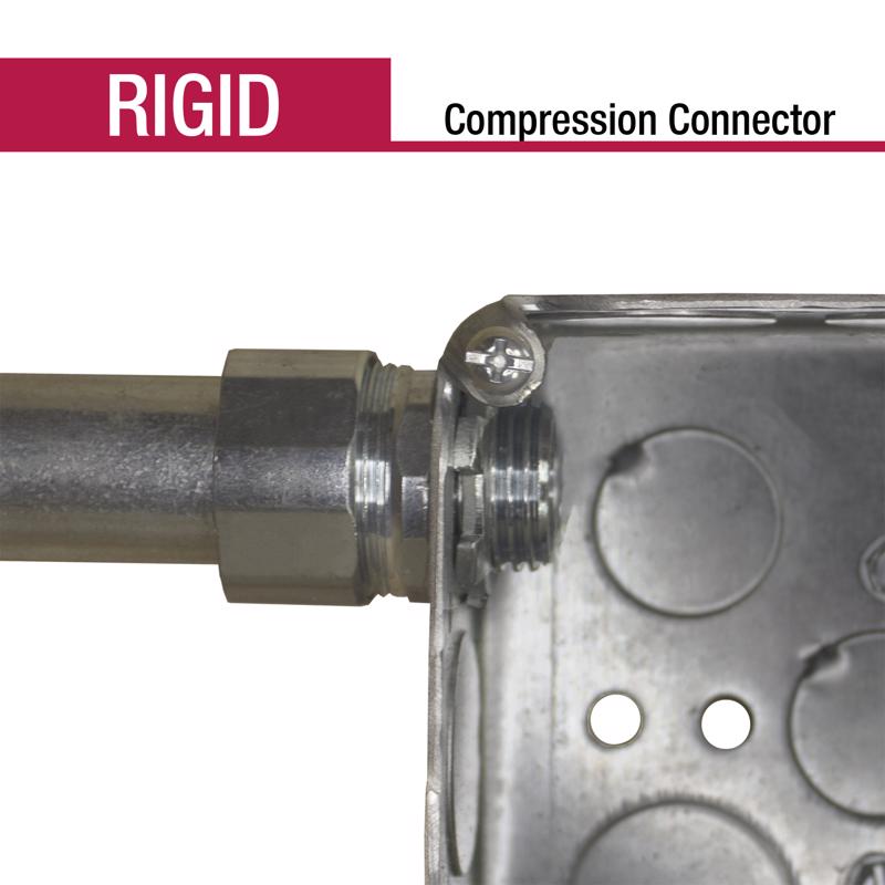 Sigma Engineered Solutions ProConnex 1/2 in. D Zinc-Plated Steel Compression Connector For Rigid/IMC