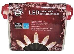 Hometown Holidays 07918 Light Set, 300-Lamp, LED Lamp, Pack of 6