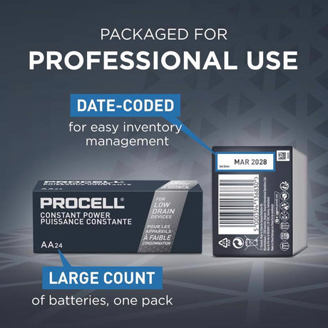 Procell Constant AA Alkaline Batteries 24 pk Boxed