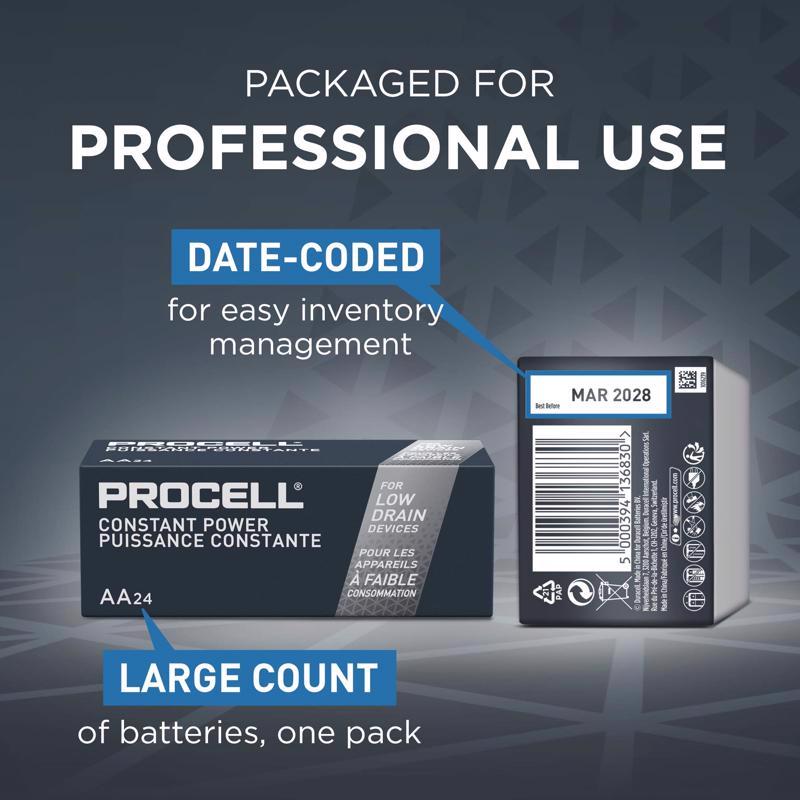 Procell Constant AA Alkaline Batteries 24 pk Boxed
