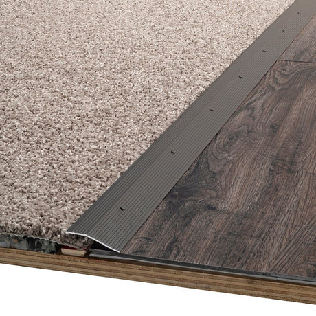M-D 43366 Carpet Trim, 36 in L, 2 in W, 3/8 in Thick, Aluminum, Mocha