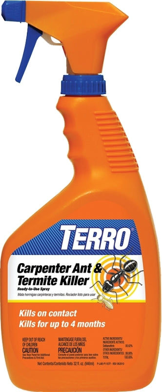 Terro T1100-6 Carpenter Ant and Termite Killer, Liquid, Spray Application, Indoor, Outdoor, 32 oz Bottle