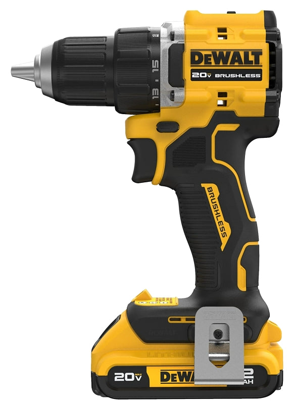 DEWALT ATOMIC 20V MAX Series DCD794D1 Drill/Driver Kit, Battery Included, 20 V, 2 Ah, 1/2 in Chuck, Keyless Chuck