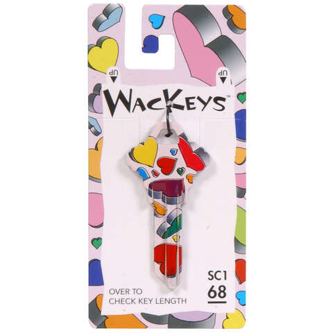 Hillman Wackey Hearts House/Office Universal Key Blank Single, Pack of 6