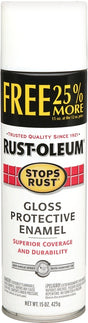 Rust-Oleum 254142 Rust-Preventative Spray Paint, Gloss, White, 15 oz, Can