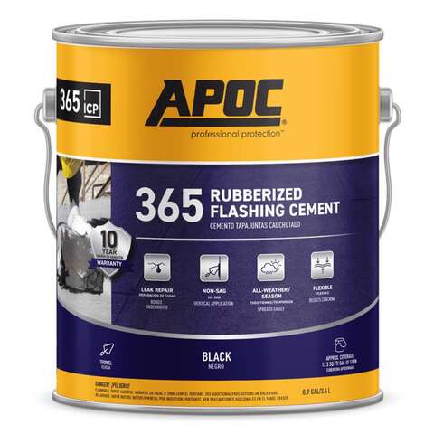 APOC Gloss Black Rubber Roof & Flashing Cement 3.6 qt, Pack of 4