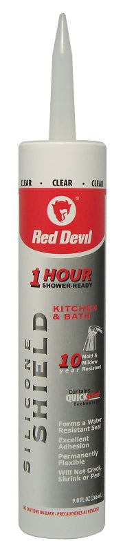 Red Devil 0826KB Silicone Shield, Translucent/Clear, 9 oz Cartridge