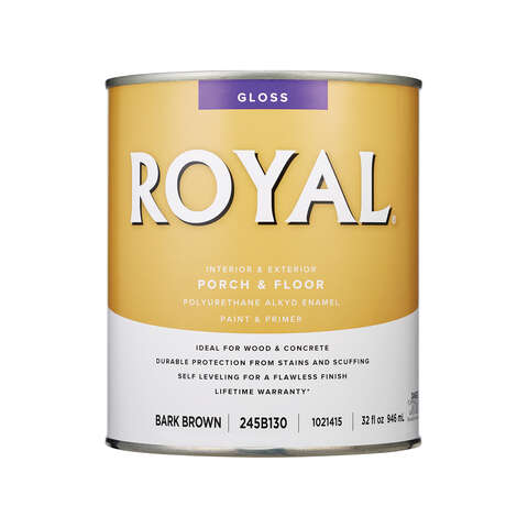 Royal Gloss Bark Brown Porch & Floor Alkyd Enamel 1 qt, Pack of 4