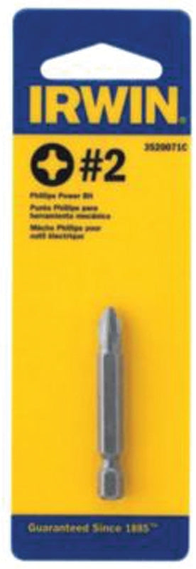 Irwin 3520671C Power Bit, #2 Drive, Phillips Drive, 1/4 in Shank, Hex Shank, 6 in L, S2 Steel