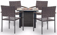 Seasonal Trends 141607 Madrid Fire Chat Set, Fire Chat Set, Ceramic Tile/Steel/Wicker, Brown, Powder-Coated