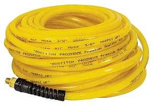 Bostitch PRO-1450 Air Hose, 1/4 in OD, 50 ft L, MNPT, 300 psi Pressure, Polyurethane, Yellow