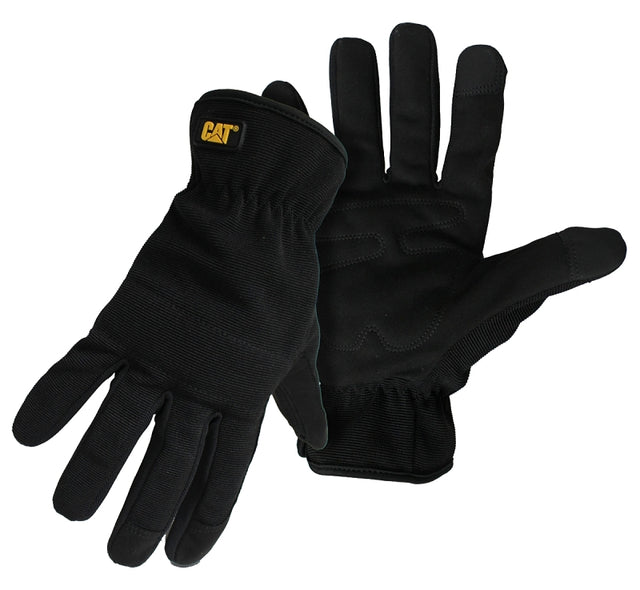 CAT CAT012260X Utility Gloves, Touchscreen Padded Palm, XL, Elastic Wrist Cuff, Black