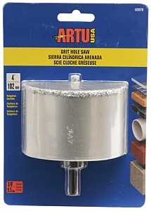 ARTU 02870 Hole Saw, 4 in Dia, 2-1/4 in D Cutting, 5/8-18 Arbor, Tungsten Carbide Cutting Edge