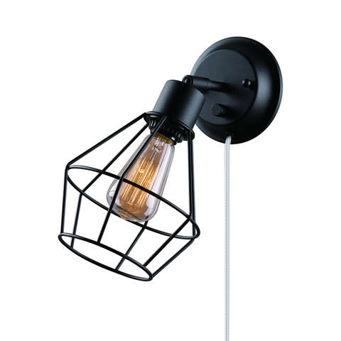 Globe Electric Verdun 1-Light Matte Black Vintage Wall Sconce