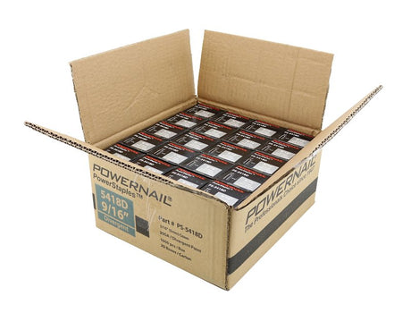Powernail PowerStaples 5400 Series PS5418D Fine Wire Staple, 3/16 in W Crown, 9/16in L Leg, 20 ga, Carbon Steel, 5000/PK, Pack of 20