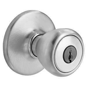 Kwikset 400T26DRCLRCSK3BX Keyed Entry Knob, Brass, Satin Chrome, Pack of 3