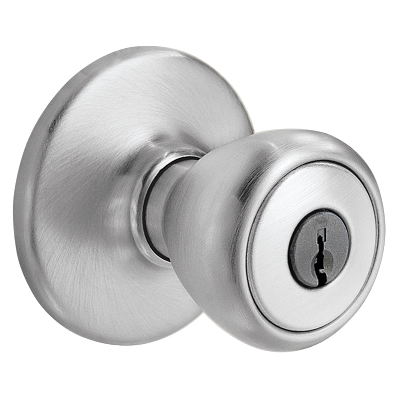 Kwikset 400T26DRCLRCSK3BX Keyed Entry Knob, Brass, Satin Chrome, Pack of 3