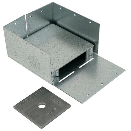 Simpson Strong-Tie ABW Series ABW66Z Post Base, 1190 lb Uplift, 12,935 lb Down DF/SP, 6 x 6 in Post, Steel, ZMAX, 1/PK