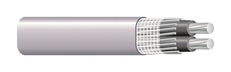 Southwire 4/ 4/0 4/0X100 Service Entrance Cable, 3 -Conductor, Aluminum Conductor, PVC Insulation, Gray Sheath