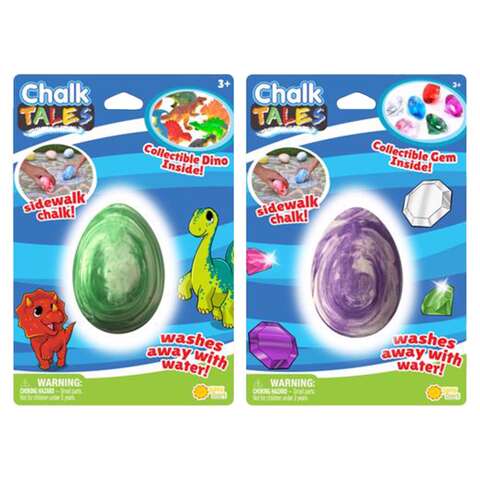 Sunny Days Chalk Tales Chalk Egg With Surprise Toy Multicolored, Pack of 6