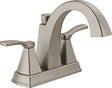 Delta Flynn Series 25768LF-SS Center Set Bathroom Faucet, 1.2 gpm, 2-Handle, 3-Faucet Hole, Stainless