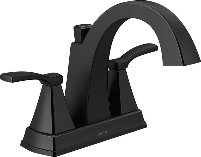 Delta Flynn Series 25768LF-BL Centerset Bathroom Faucet, 1.2 gpm, 2-Handle, 3-Faucet Hole, Matte Black