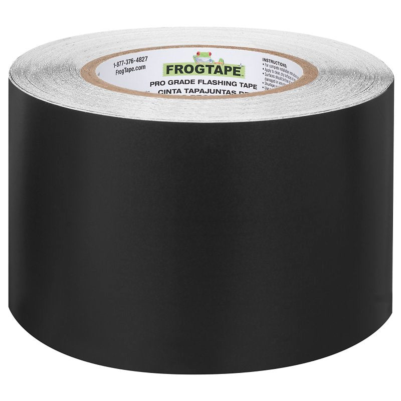 FrogTape 105724 Flashing Tape, 75 ft L, 3-3/4 in W, Black, Acrylic Adhesive