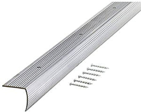 M-D 78345 Stair Edging, 96 in L, 1-1/8 in W, Aluminum